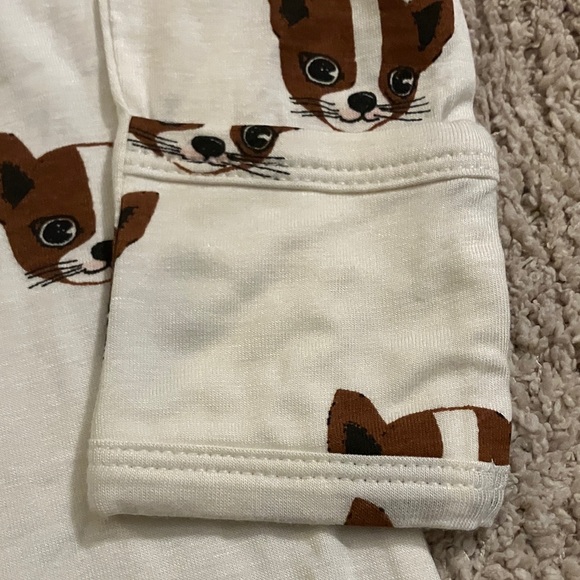 Kate Quinn Cream Footie with Brown Dog Pattern - Picture 5 of 6